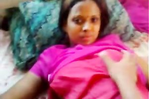 Submissive genuine Indian black skin cheating wife in hot red outfit