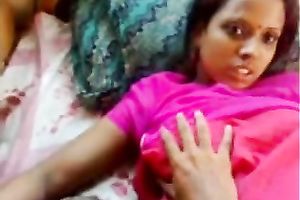 Submissive genuine Indian black skin cheating wife in hot red outfit