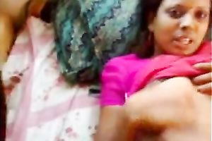 Submissive genuine Indian black skin cheating wife in hot red outfit
