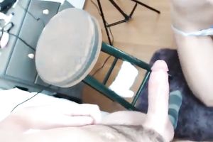 Cute slim and titless brunette sucked my friend's powerful pecker