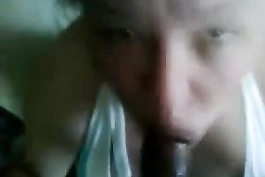 White juvenile babe blows to acquire her 1st portion of cum