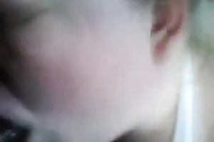 White juvenile babe blows to acquire her 1st portion of cum