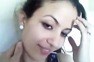Cute non-professional Indian slender white bitch assented to striptease a bit on camera