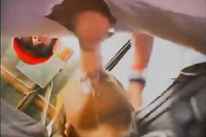 Balck chick Nina takes her friend's big cock in her face hole