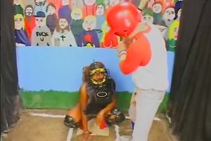 Balck chick Nina takes her friend's big cock in her face hole