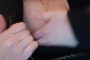Blond haired white wife flashed quite valuable large boobies on webcam