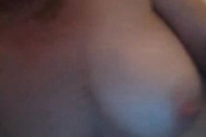 Blond haired white wife flashed quite valuable large boobies on webcam