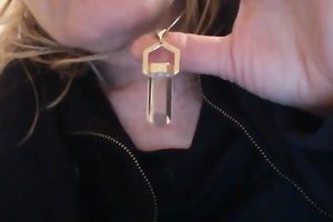 Blond haired white wife flashed quite valuable large boobies on webcam