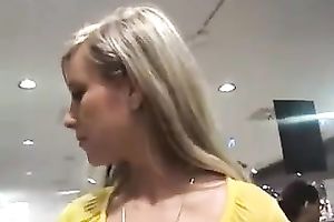 Amateur golden-haired milks my jock dry on her chin in POV movie