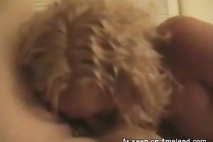 She can't live without the taste of my balls and polishes 'em with her tongue