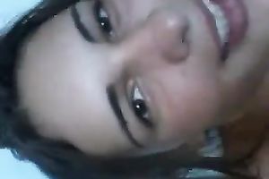 My perverted lascivious dark brown GF brags of her a-hole and finger sher vagina on web camera