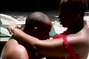 Appetizing dark arse of a hawt black hottie riding a BBC