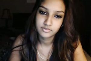 Sexy slim and lengthy haired Desi cam playgirl positions in the evening