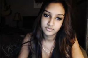 Sexy slim and lengthy haired Desi cam playgirl positions in the evening