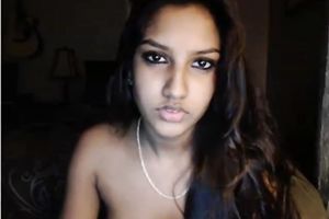 Sexy slim and lengthy haired Desi cam playgirl positions in the evening