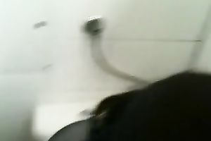 Stranger skank lets me cum on her scones for money in the public water closet