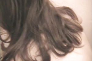 Gorgeous juvenile white sweetheart proudly shows her melons and pisses in the bathtub