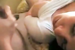 Amazing bosomy gorgeous cheating wife of my buddy sucks his adorable hard cock