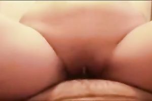 Long-haired brunette hair sucks my shaft and takes a ride on it