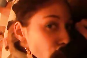 Sperm addicted GF sucks my large dark weenie like a pro