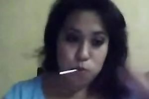 Slutty webcam brunette hair sucked sugar-plum and flashed her boobies