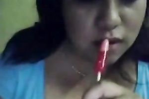 Slutty webcam brunette hair sucked sugar-plum and flashed her boobies