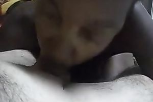 Slender and voracious swarthy playgirl of mine gives me a great blow job