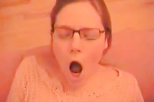 Nerdy obese coed keeps moaning whilst I fuck her missionary style