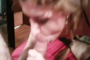 Light haired wrinkled aged hooker sucked my friend's beefy large penis