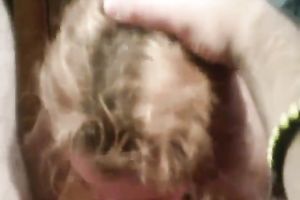 Light haired wrinkled aged hooker sucked my friend's beefy large penis