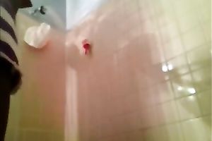 Shapely swarthy hoe Foxy takes bubbly shower on Skype