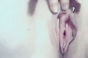 Playing with my concupiscent soaked vagina on cam until I begin grooling