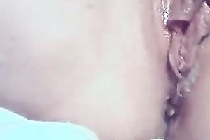 Playing with my concupiscent soaked vagina on cam until I begin grooling