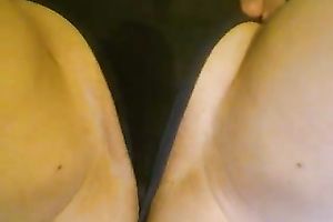 Toying my bald punani with favorite tool in non-professional solo movie scene