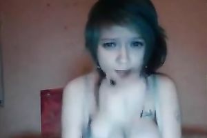 Attractive legal age teenager exposes her heavy billibongs during the time that chatting to me on the web