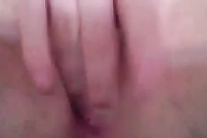 Closeup of my own wife sweet her pink wet crack with a metal fake penis