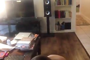 Slutty all natural pale and whorish brunette hair sucked my friend's cock