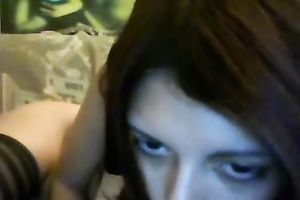 Hot slim brunette hair legal age teenager is stoned and actually excited