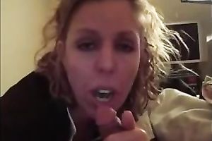 Curly horny amateur nympho provides my rock hard knob with a fellatio