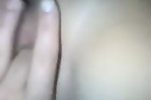 Blue-eyed girlfriend fingers her cunt in front of me