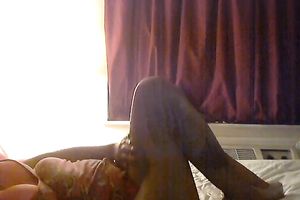 Rubbing my nice-looking legs with lotion when I got recent out the shower