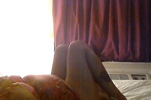 Rubbing my nice-looking legs with lotion when I got recent out the shower