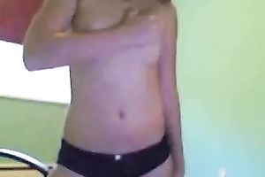 Redhead legal age teenager with valuable large ass stripteases for me on livecam