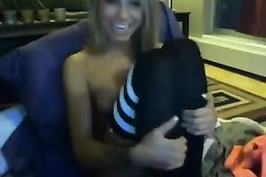Slim and leggy livecam model in knee socks is masturbating for me