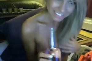 Slim and leggy livecam model in knee socks is masturbating for me