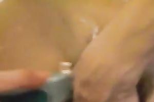 Lusty quite buxom dilettante girlfriend of my buddy masturbated in the shower