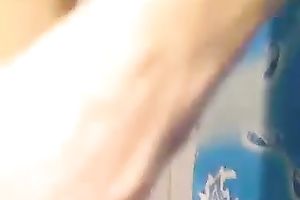 Lusty quite buxom dilettante girlfriend of my buddy masturbated in the shower