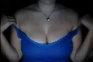 Kinky dilettante anon webcam MILFie sexpot was exposing her hot large boobs