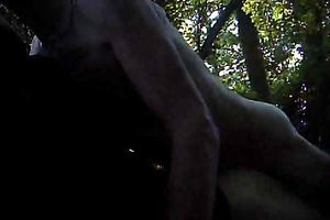 Rough and ribald anal fuck with my GF in the woods