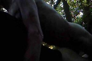 Rough and ribald anal fuck with my GF in the woods